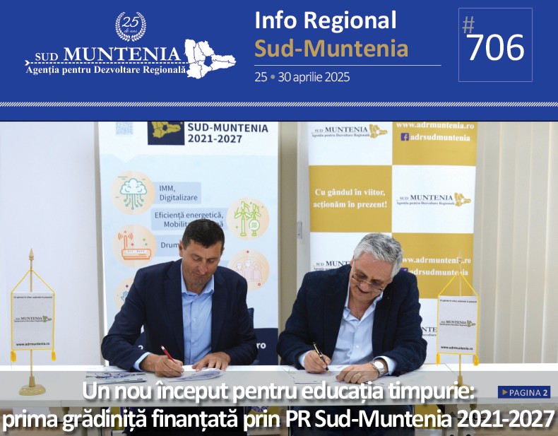 A apărut buletinul informativ Info Regional Sud-Muntenia nr. 706