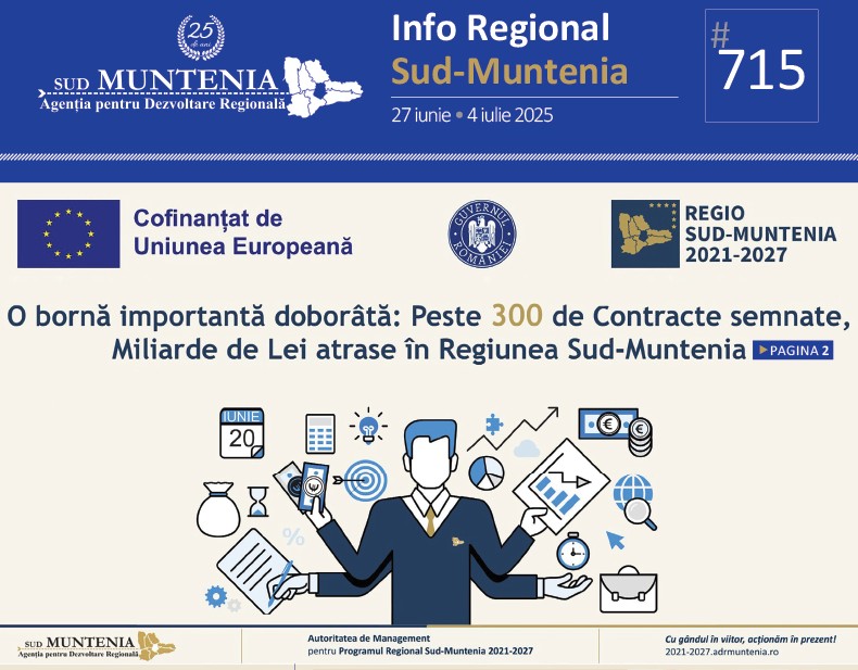 A apărut buletinul informativ Info Regional Sud-Muntenia nr. 715
