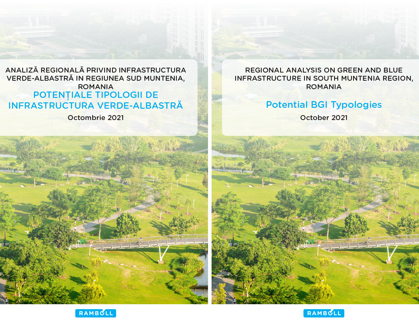 Exemple de infrastructură verde-albastră, descrise în „Analiza regională privind infrastructura verde-albastră în regiunea Sud – Muntenia”