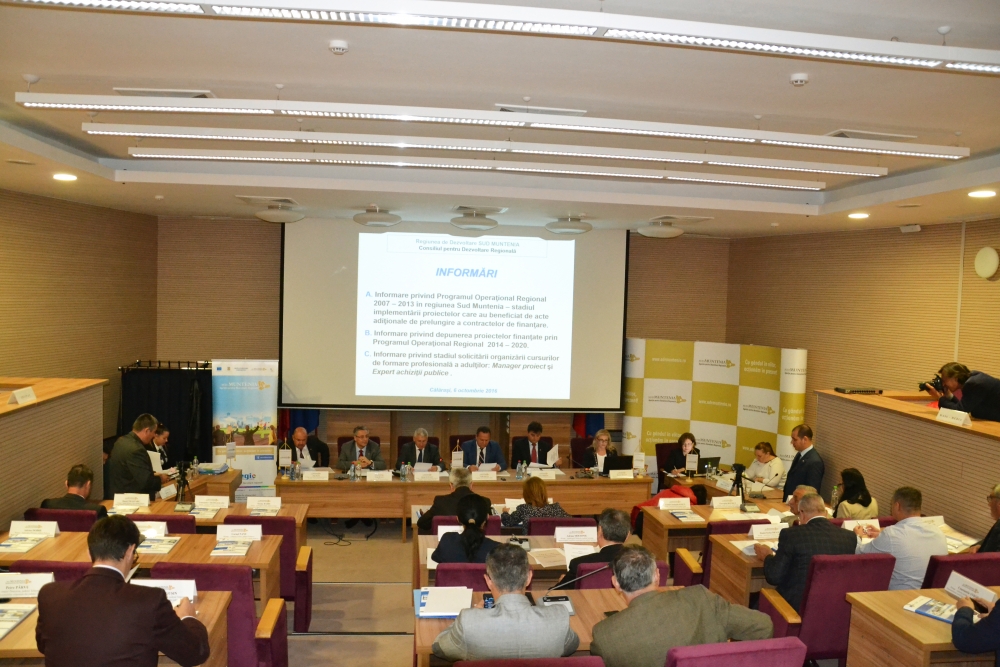 Consiliul pentru Dezvoltare Regională Sud Muntenia, reunit în şedinţă extraordinară la Călăraşi